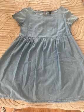 Forever 21 Light Blue Denim-Style Short Sleeve Dress baby doll